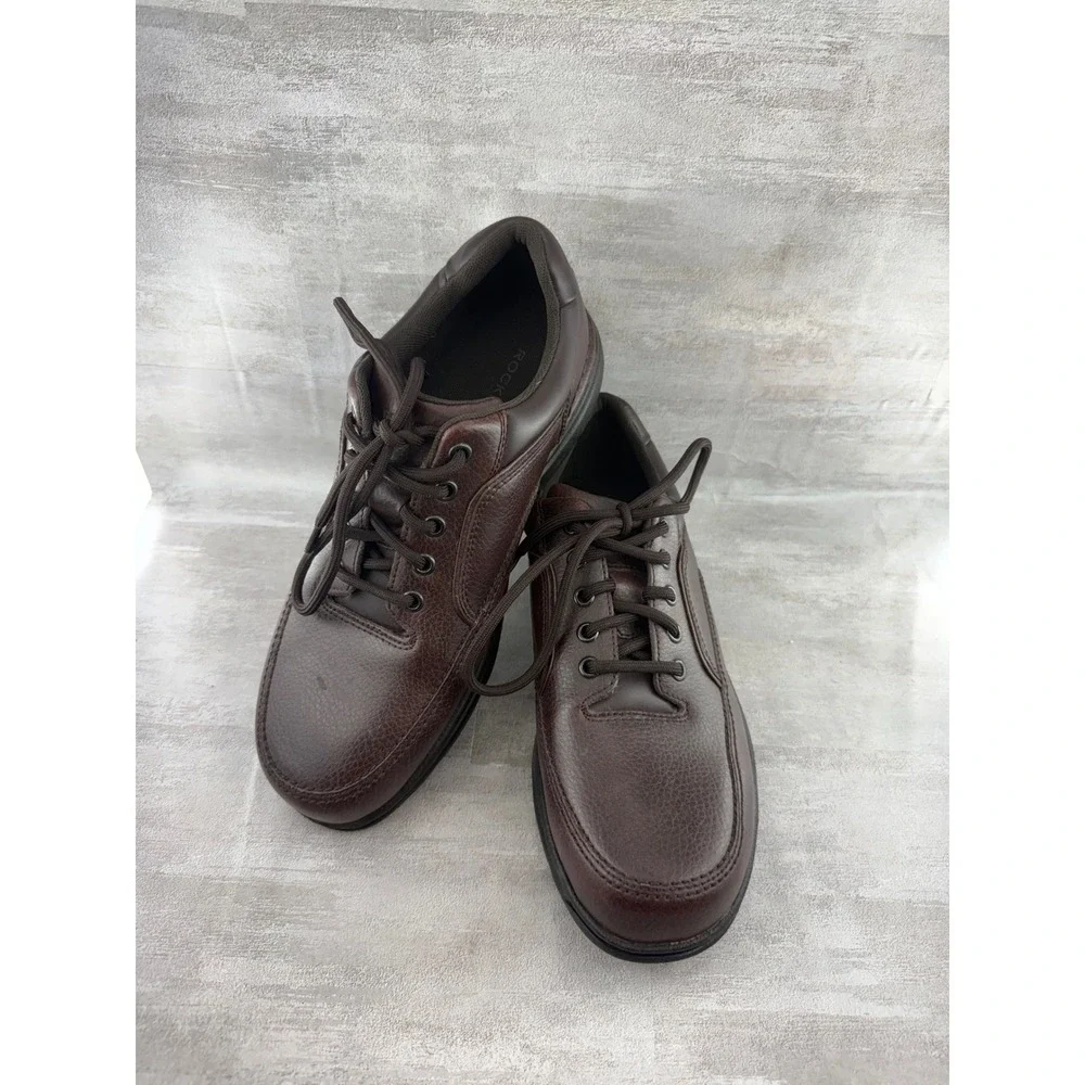 Rockport World Tour Classic Men Dark Brown Leather Walking Shoes K71201 Sz 8W
